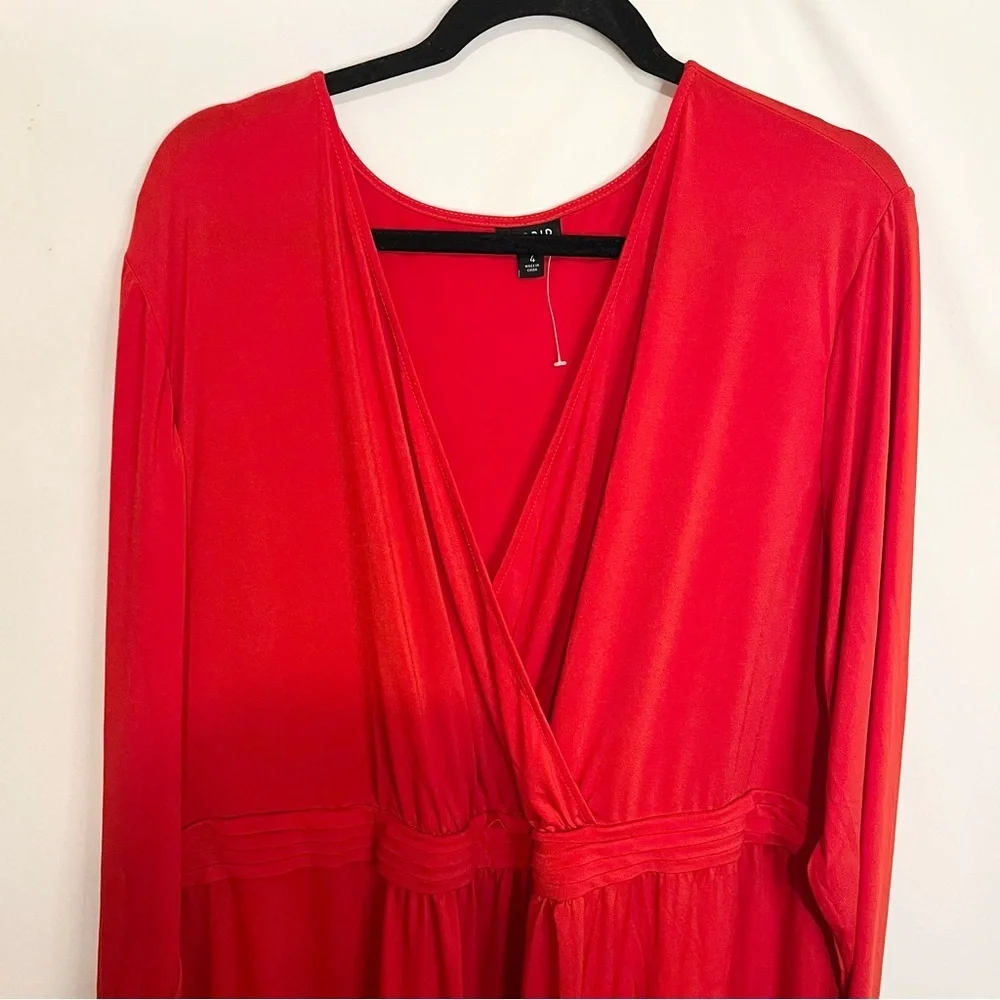 NWOT Torrid Red Shirred Front Bodycon V-Neck Dress 4X Women Holiday Christmas